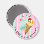 Juillet National Glace Mois Refrigerator Magnet (Recto/Verso)