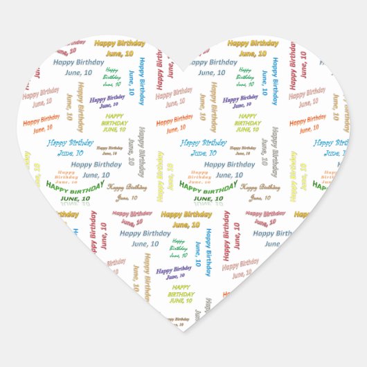 Juin, 10 Anniversaire Sticker (Devant)