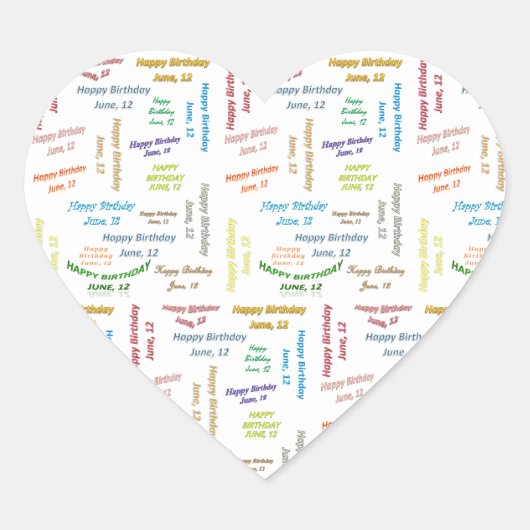 Juin, 12 Anniversaire Sticker (Devant)