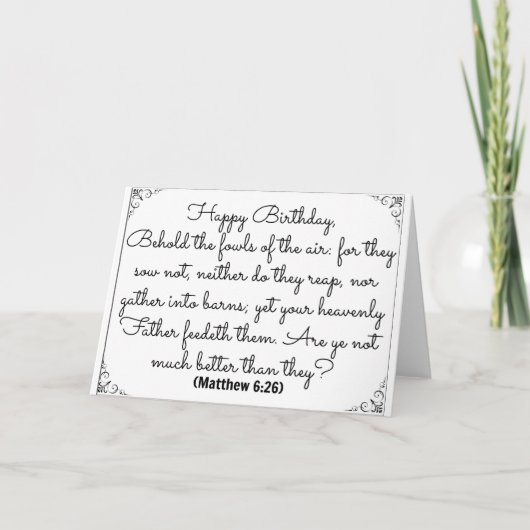 Juin 26 Bible Anniversaire carte avec vers Matthew (Devant)