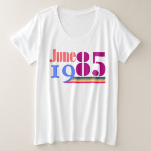 Juin 85 Bold Retro Plus Taille T-Shirt