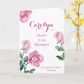 Juin Carte d'anniversaire Mois de naissance Fleur  (Fleur jaune)