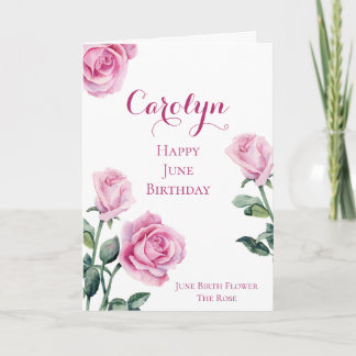 Juin Carte d'anniversaire Mois de naissance Fleur