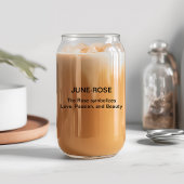 Juin Fleur de naissance Rose avec nom personnalisé