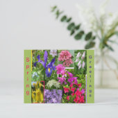 Juin Fleurs Collage Coupe. Carte postale (Debout devant)