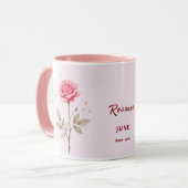 Juin Mois de naissance Fleur Personnalisé Café Mug (Devant gauche)