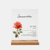 Juin Mois de naissance Fleur Rose personnalisé (Recto)