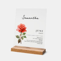 Juin Mois de naissance Fleur Rose personnalisé