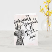 Juin Né Beautés Bonne Carte de voeux Anniversaire (Fleur jaune)