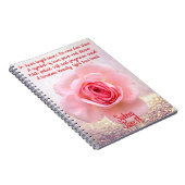 Juin Rose Fleur de naissance Carnet spirale (Côté Droit)