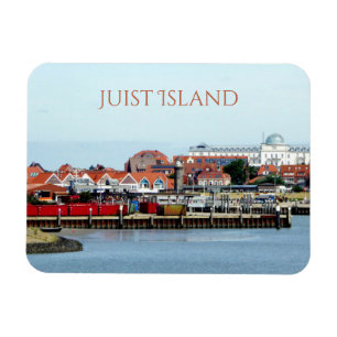 Juist City en Harbour, Juist Island, East Frisia Magneet