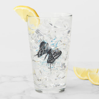 Juist, water, Drink zwarte vlinder van glas