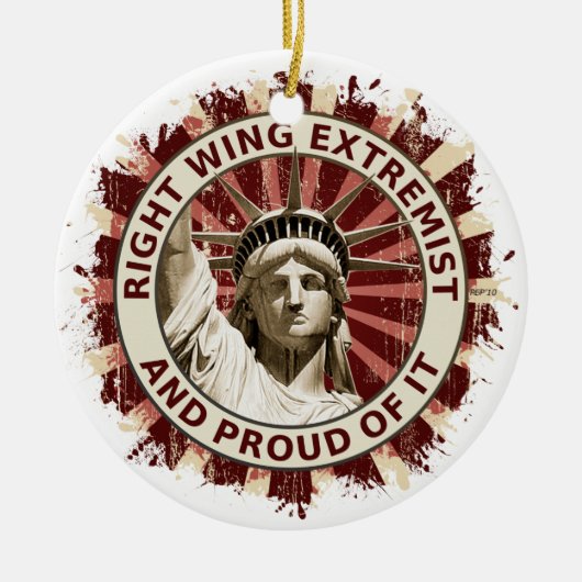 Juist Wing Extremist Keramisch Ornament (Voorkant)