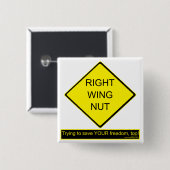 Juist Wing Nut Vierkante Button 5,1 Cm (Voorkant /achterkant)