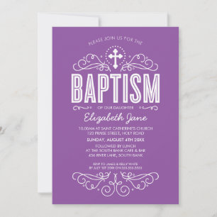 JUISTE BAPTISM elegant zwaait vet paars viool Kaart