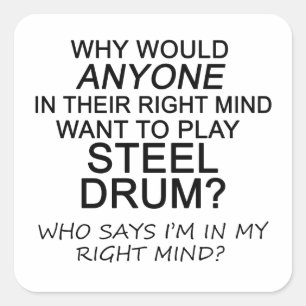 Juiste stalen drum vierkante sticker