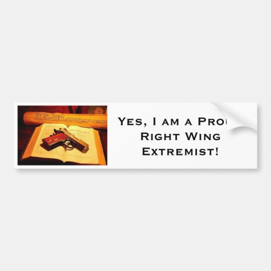 Juiste Wing Extremist Bumpersticker (Voorkant)