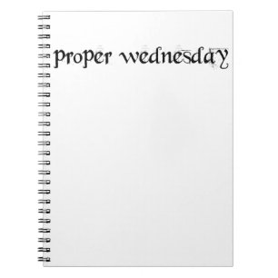 Juiste woensdag notebook notitieboek