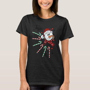 Juju Snowman Candy Cane Kerstmis Funny T-shirt