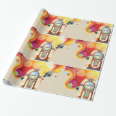 Juke Box Glossy Wrapping Paper Cadeaupapier (Uitgerold)