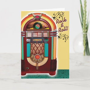  Juke Box Retro Verjaardag Kaart