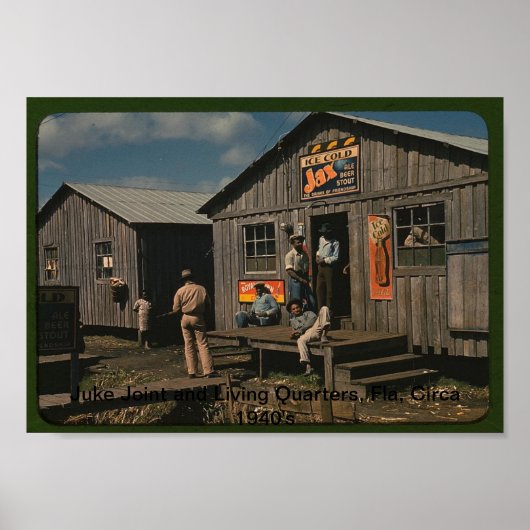 Juke Joint and Living Quarters, Fla Circa 1940 Poster (Voorkant)