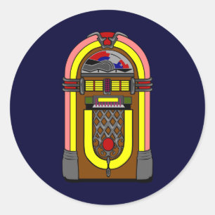Jukebox 50 ronde sticker