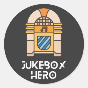 Jukebox held ronde sticker