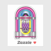 Jukebox in kleuren sticker (Vel)