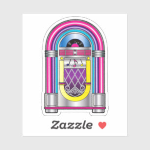 Jukebox in kleuren sticker
