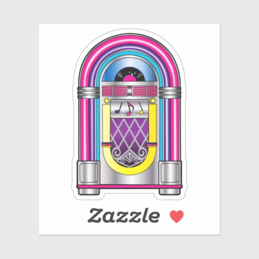 Jukebox in kleuren sticker (Vel)