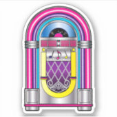 Jukebox in kleuren sticker (Voorkant)