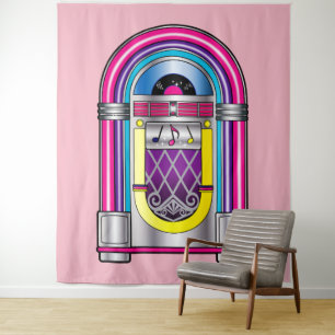 Jukebox in kleuren wandkleed