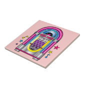 Jukebox met sterren en noten tegeltje (Zijkant)