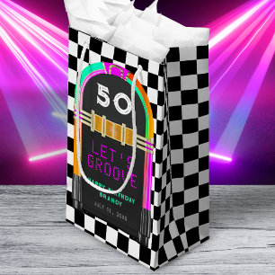 Jukebox Retro Checkerboard 50ste verjaardagsfeestj Klein Cadeauzakje