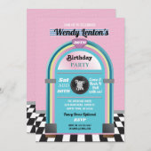 Jukebox Verjaardagsdiner Vijftigers Retro Muziek U Kaart (Voorkant / Achterkant)