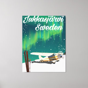 Jukkasjärvi Zweden poster voor de buitenlanders Canvas Afdruk