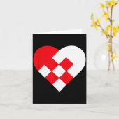 Julehjerte Danish Pleated Christmas Hearts Kaart (Gele Bloem)