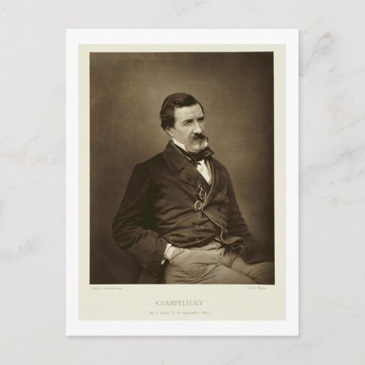 Jules Francois Felix Husson, Champfleury (1821-8) Briefkaart (Voorkant)