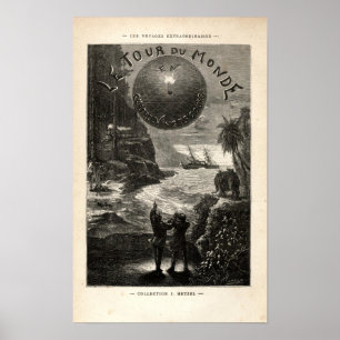  Jules Vern "Over de hele wereld..." Cover Poster