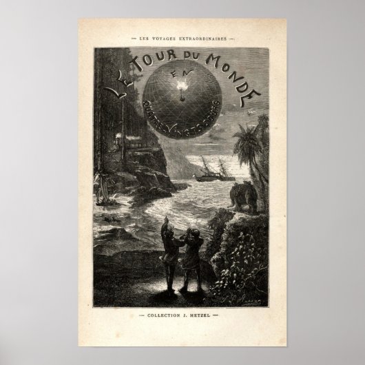  Jules Vern "Over de hele wereld..." Cover Poster (Voorkant)