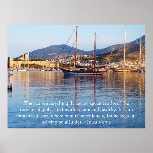 Jules Verne CITE à propos de l'océan POSTER (Devant)