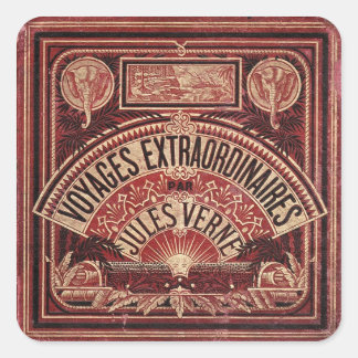 JULES VERNE "EXTRAORDINAIRE REIZEN" (1878) VIERKANTE STICKER