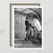 Jules Verne's kapitein Nemo Steering Nautilus Bedankkaart (Voorkant / Achterkant)