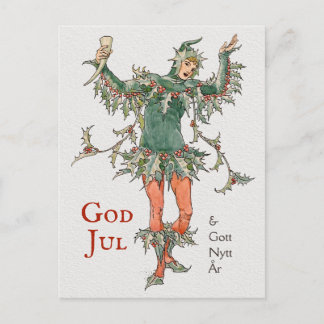 Julhälsning Walter Crane Holly (Järneksman) Briefkaart