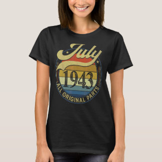 Juli 1943 Alle originele onderdelen Vintage Birthd T-shirt