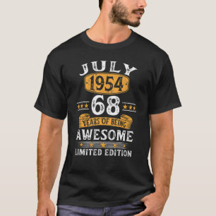 juli 1954 68 jaar    oudVoor Mannen  68e geboorte T-shirt