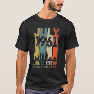 Juli 1961 61 Jaar Oud 1961 Verjaardag T-shirt
