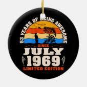  juli 1969 53 jaar oude Geviste Lover 53e Keramisch Ornament (Achterkant)