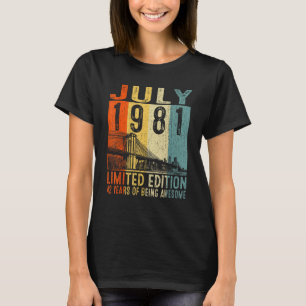 Juli 1981 42 jaar Geweldige 1 T-shirt